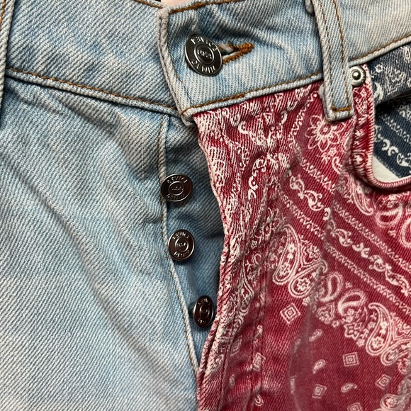 Revice Patchwork Women Jeans - Red and Blue Size 26 - Picture 6 of 6